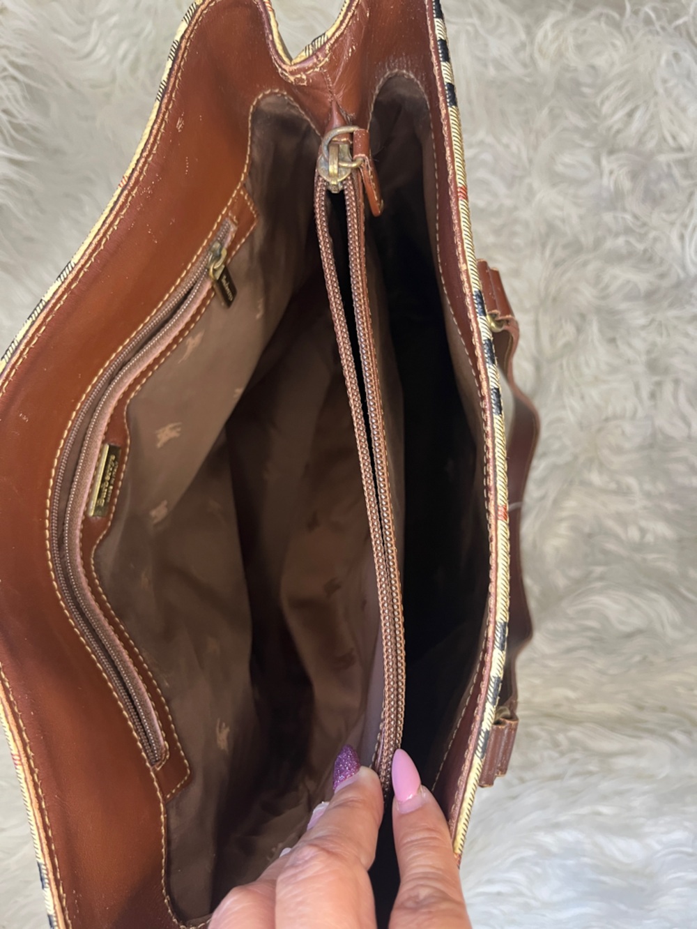 Vintage Burberry Haymarket check coated canvas tote - Picture 6 of 16